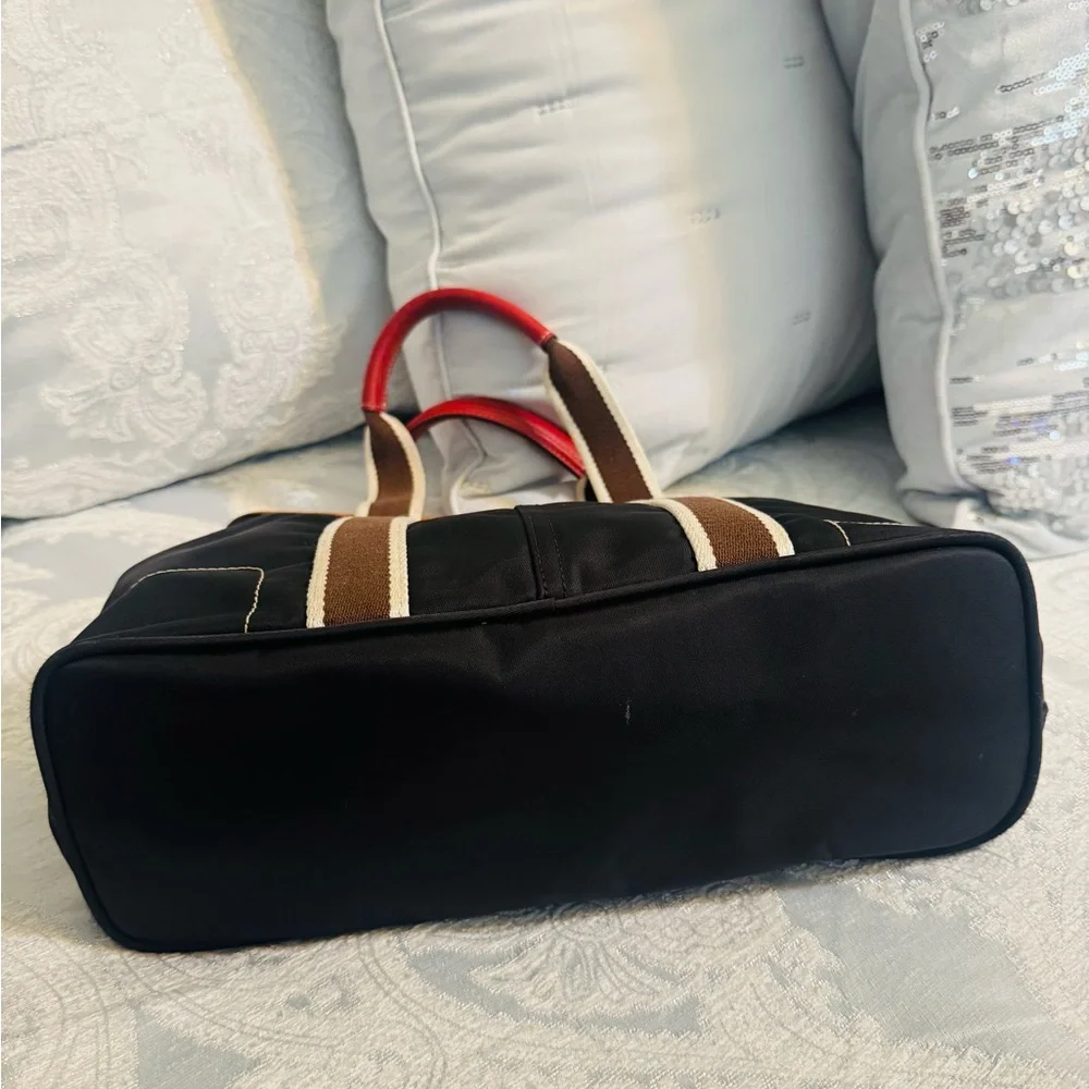 Coach Hampton Black Inside Out Tote with Red Handles and Red Logo Patch - Picture 8 of 15